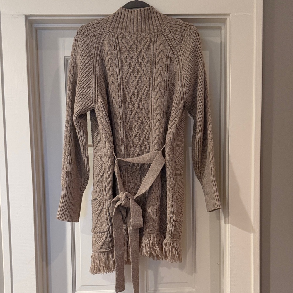 The Normal Brand Tan Cable Knit Cardigan - Picture 4 of 8